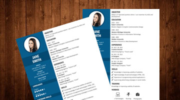Visual Resume template for fresher-prathigna.com